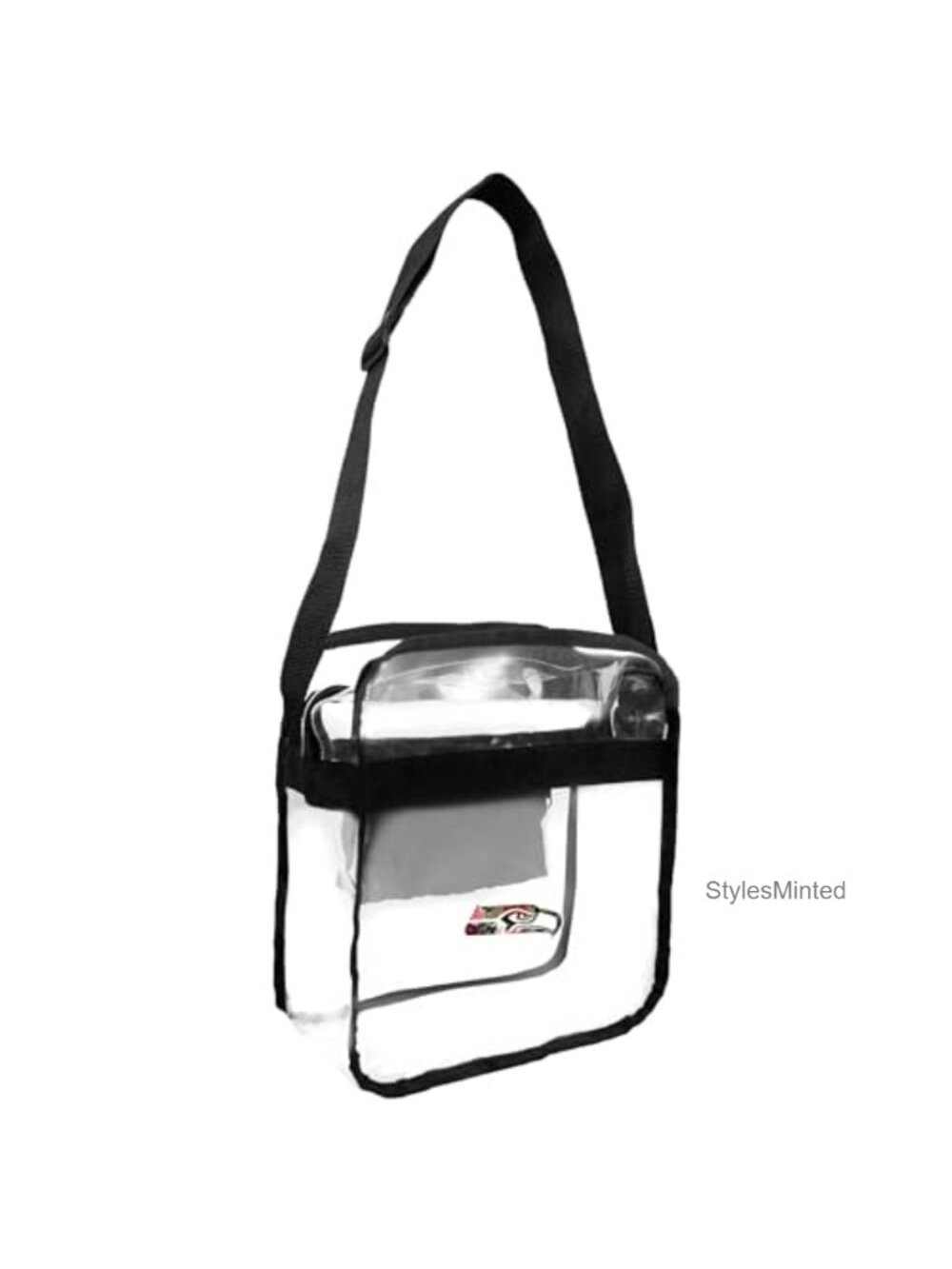 Clear Crossbody Bag Stadium Approved NFL Vinyl Polyester Adjustable Strap